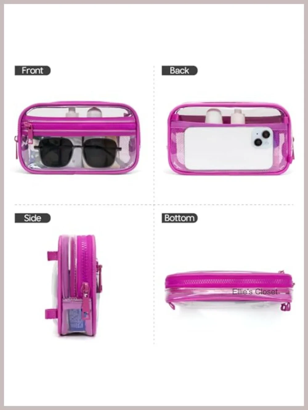 Clear Stadium Approved Wristlet Crossbody Bag Women RFID Water-Resistant PVC 4